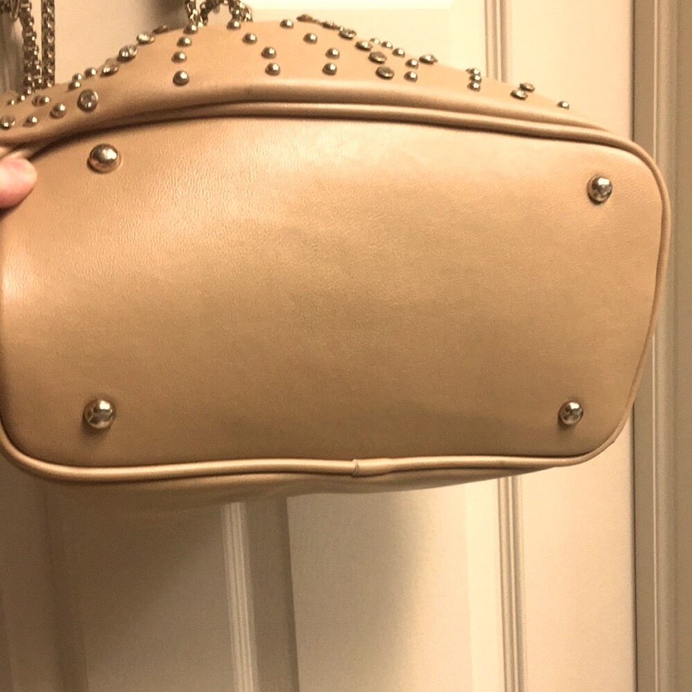 Camel Crystal & Gold Studded Shoulder/Tote Bag - Picture 7 of 14